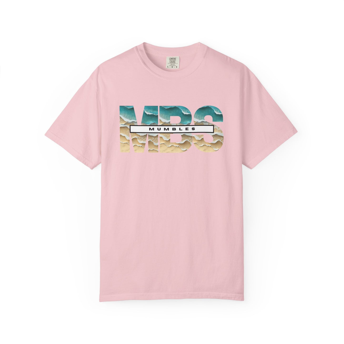 Mumble Sea Shore Waves | MBS Beach Photo Text T-shirt | Coastal Wave Typography Tee