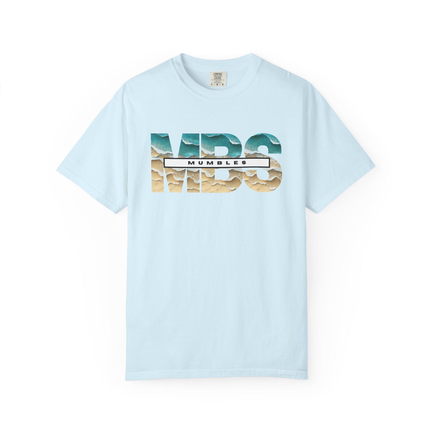 Mumble Sea Shore Waves | MBS Beach Photo Text T-shirt | Coastal Wave Typography Tee