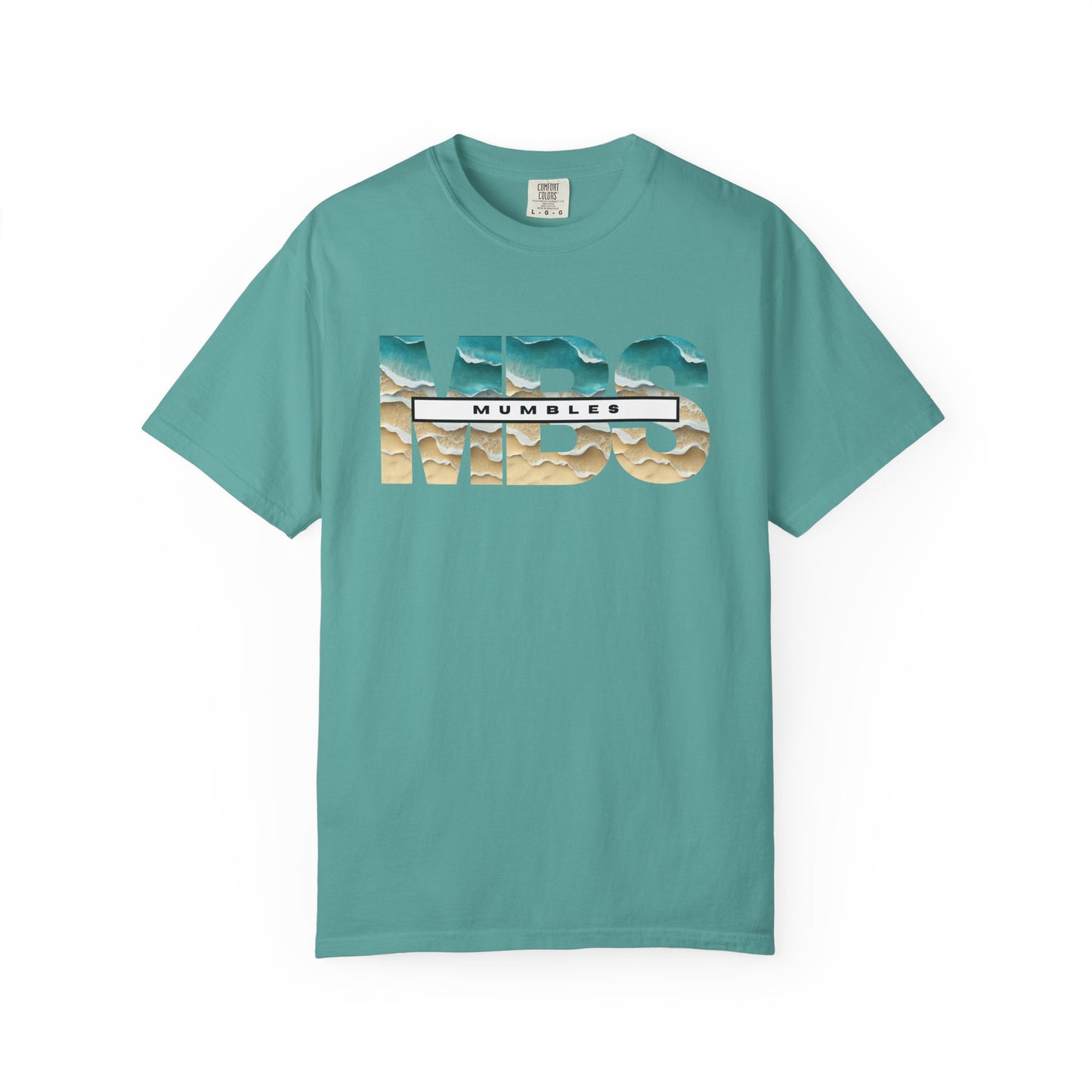 Mumble Sea Shore Waves | MBS Beach Photo Text T-shirt | Coastal Wave Typography Tee